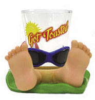 GOT TOASTED - NOVELTY SHOT GLASS - TIKI GOT TOASTED - NOVELTY SHOT GLASS - TIKI